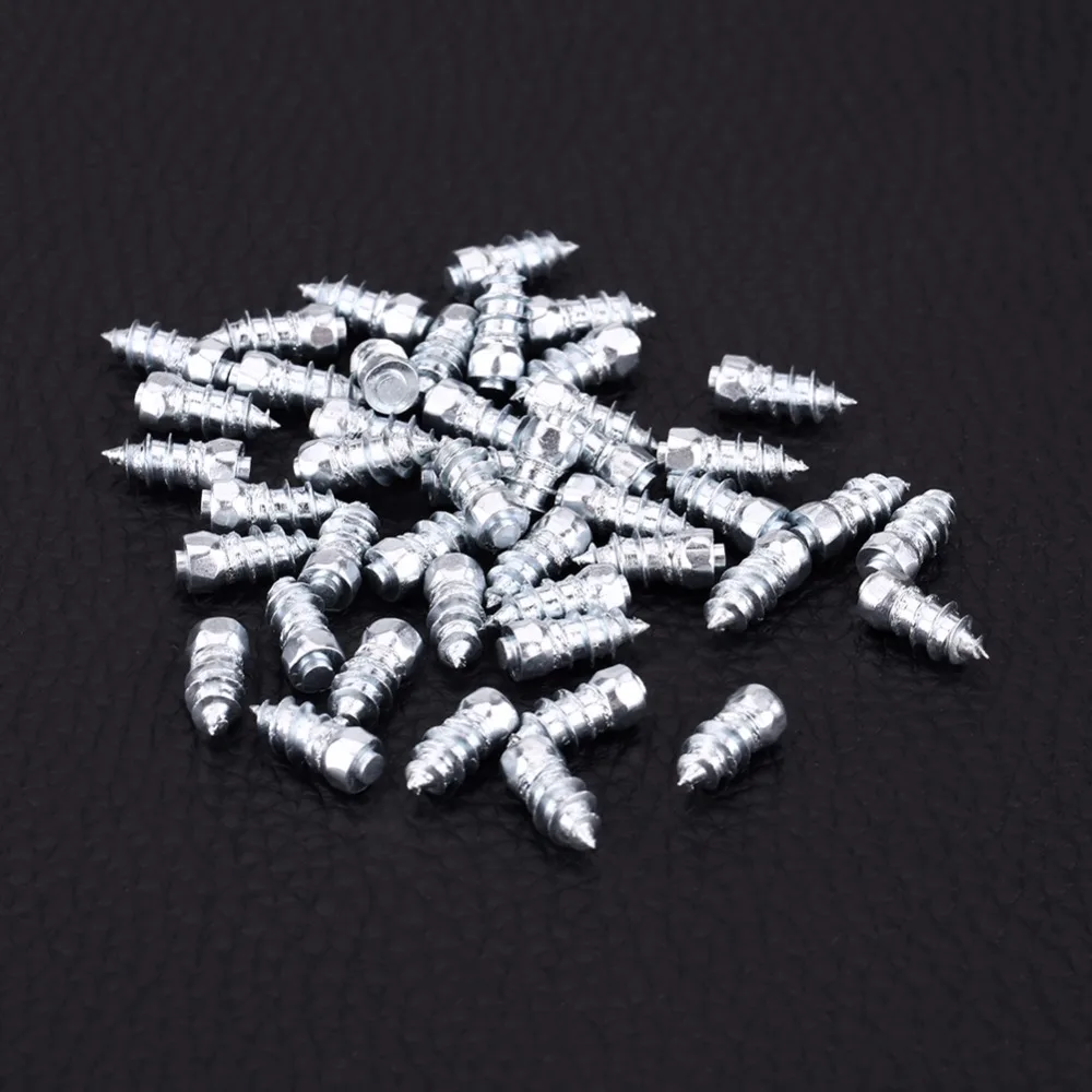 

100pcs 15mm/0.59" Steel Wheel Tyre Stud Screws Snow Tire Spikes for Car Auto SUV ATV Snow Nail Anti-Slip Screws