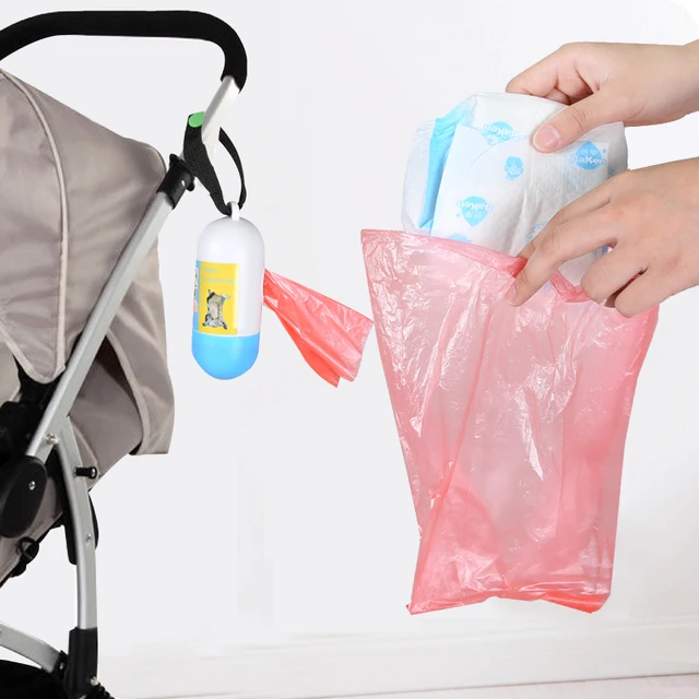 Portable Baby Diaper Garbage Bag Disposable Box Baby Stroller