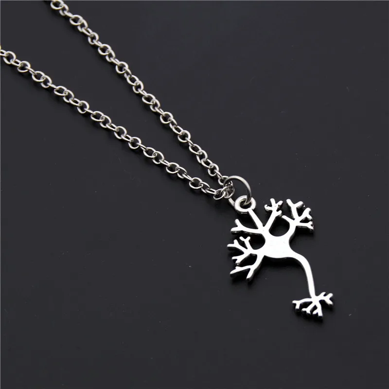 

1pc 2019 New Science Jewelry Hippie Chic Neuron Brain Nerve Cell Necklace Colar Boho Neuron Necklaces for Women E257
