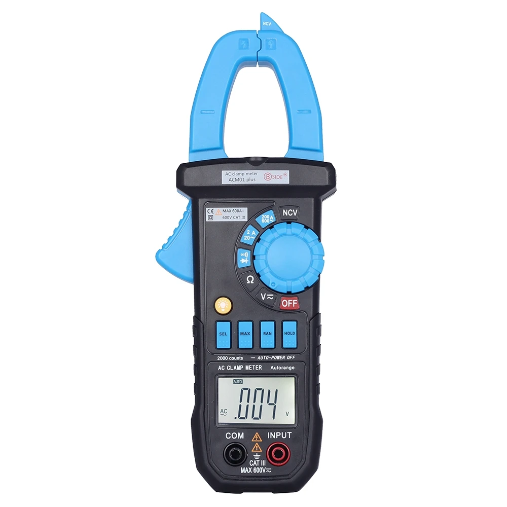 Original BSIDE Plus 600A Digital Clamp Multimeter Auto Range AC / DC Voltage Current Clamp Meter