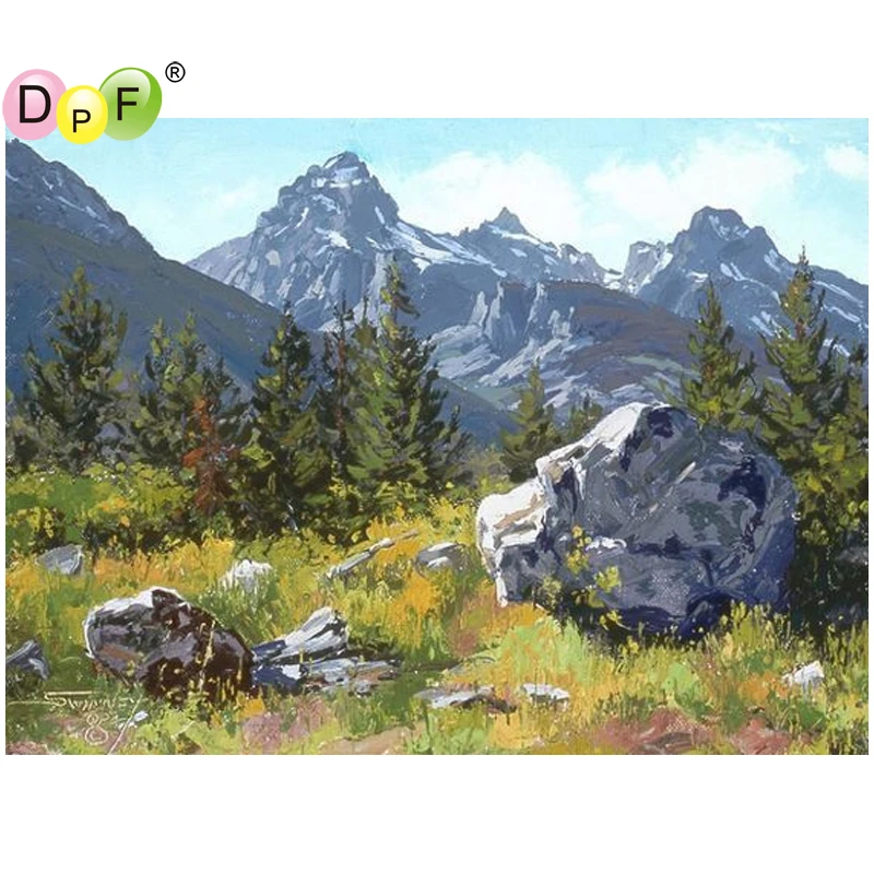 DPF DIY The top of the mountain 5D алмазная живопись вышивка крестиком домашний декор рукоделие