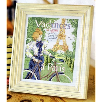 

Counted Cross Stitch Kit Eiffel Tower precision printing cloth vacances a paris Needlework,Cross stitch,Sets For Embroidery kits
