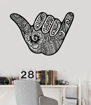 

Vinyl Wall Decals Shaka Hang Loose for Surfer Hawaii Sign Stickers Removable Wall Stickers Home Decor Living Room A415