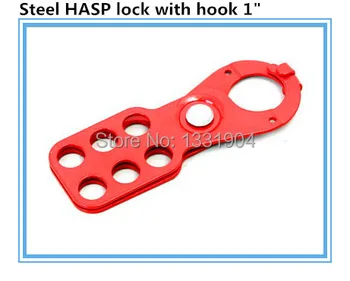 

free shipping steel Lockout Hasps with hook (1" Diameter Jaws) safety hasp lock