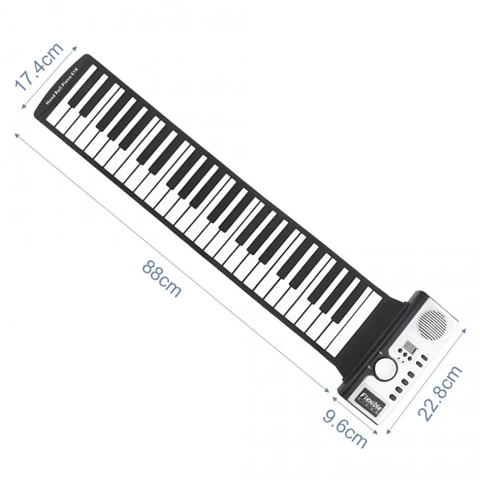 61 клавишная электронная рулонная пианино встроенный динамик MIDI Out портативная силиконовая гибкая ручная клавиатура электронная клавиатура