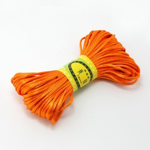20M Solid Chinese Knot Cord Rattail Silk Satin Braided String For DIY Bracelet Rope Jewelry Making Beading Braided Threads