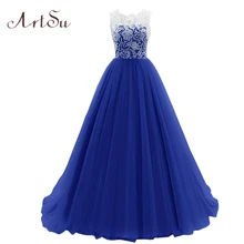 Artsu 2017 Lace Ball Gown Princess font b Dress b font Sleeveless Three Layer auze Party