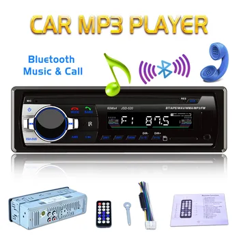

12V In-Dash 1 Din Bluetooth Car Stereo FM Radio Audio MP3 Player 5V Charger USB SD AUX-IN Auto Electronics Subwoofer Autoradio