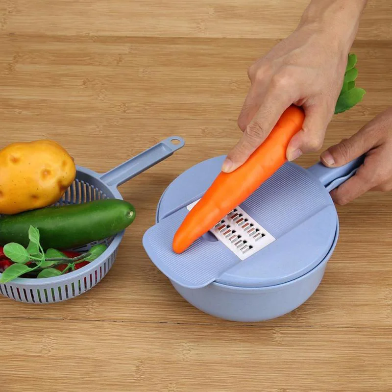 

2019 11 In 1 Multifunction Vegetable Fruit Slicers & Cutter with Egg Divider Strainer Wheat Straw Grater Chopper Garlic Press