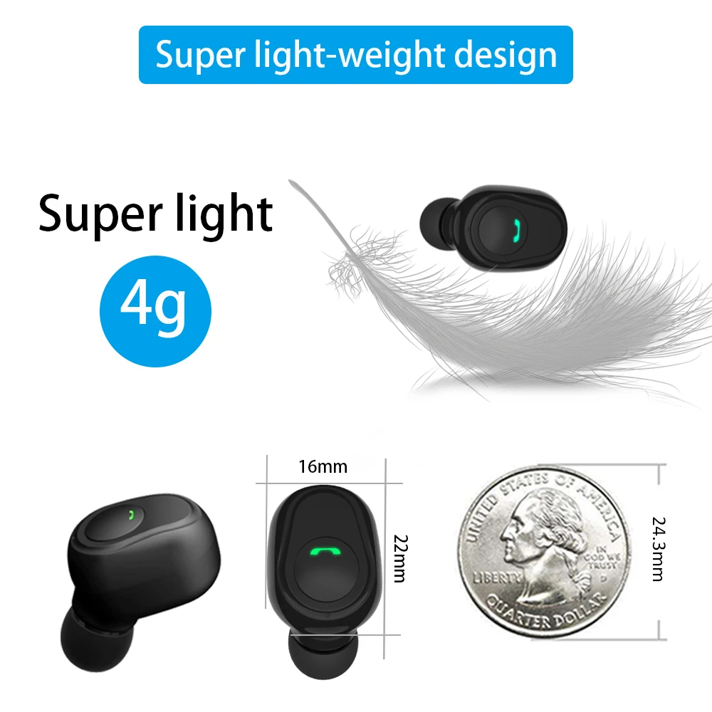 R25 TWS V5.0 Mini Wireless Bluetooth Earphone Stereo Earbud Headset With 6000mAh Charging Box Mic HiFi Deep Bass Sound Cordless