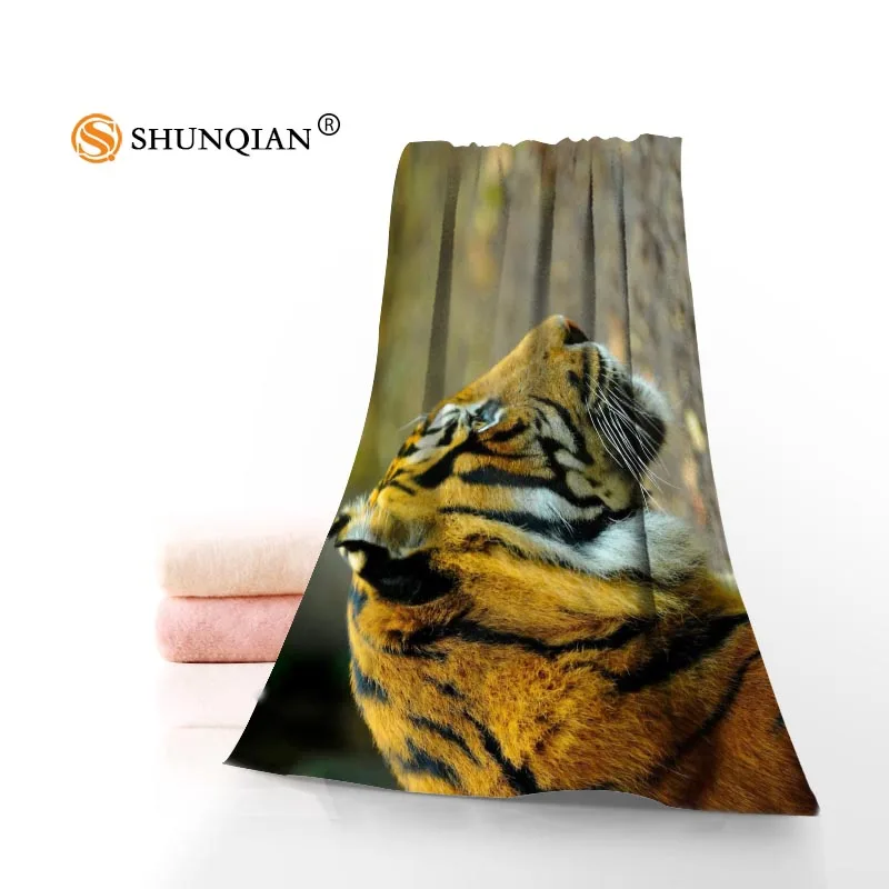 

New Custom Animal Tiger Towel Printed Cotton Face/Bath Towels Microfiber Fabric For Kids Men Women Shower Towels A8.8