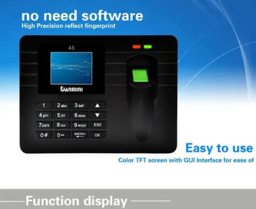 

A5 Direct Factory 2.4" TFT Colorful Screen, Easy To Learn Adopt Energy-saving Fingerprint Sensor and Power Management Function