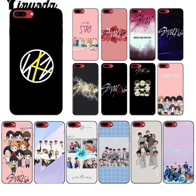 

Yinuoda Stray Kids Newly Arrived Black Cell Phone Case for iPhone X XS MAX 6 6s 7 7plus 8 8Plus 5 5S SE XR