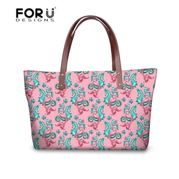 

FORUDESIGNS Women Handbags Tote Bag Mysterious Mermaid Printing Casual Shoulder Bag for Ladies Large Beach Bag Brand Designer