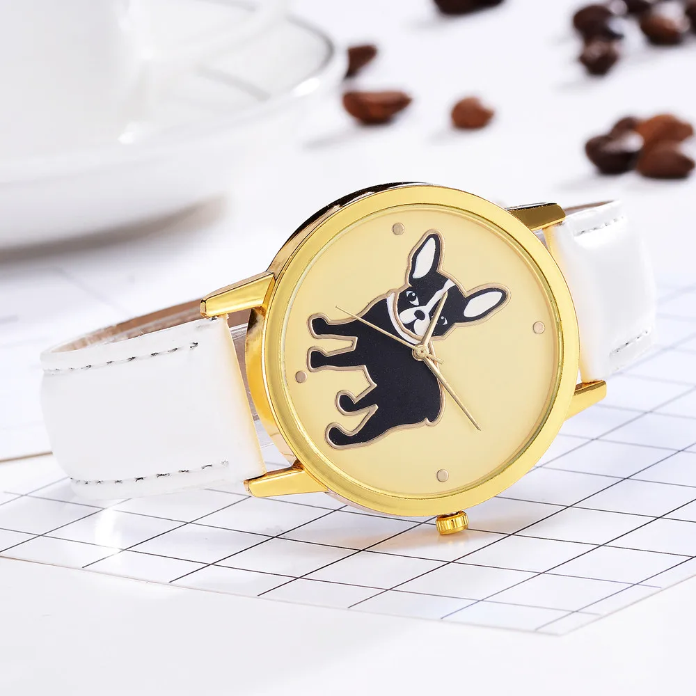 FanTeeDa кварцевые круглые наручные часы Роскошные модные кожаные Reloj hombre женские с