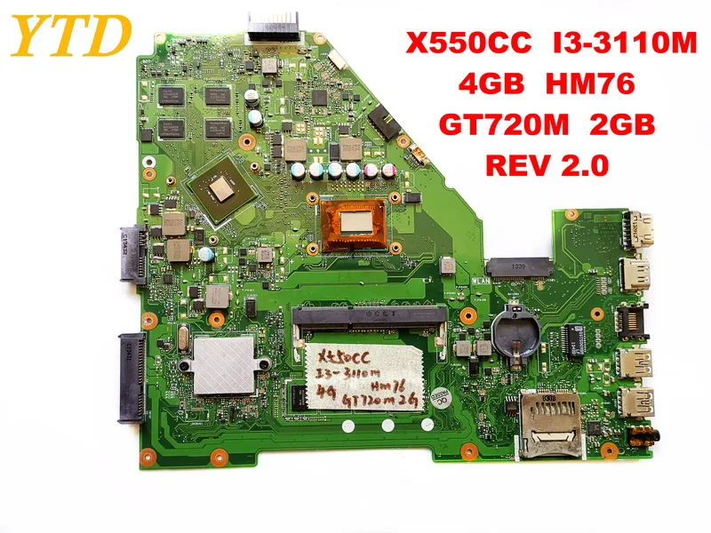  Original for ASUS X550CC laptop motherboard X550CC I3-3110M 4GB HM76 GT720M 2GB REV 2.0 tested good