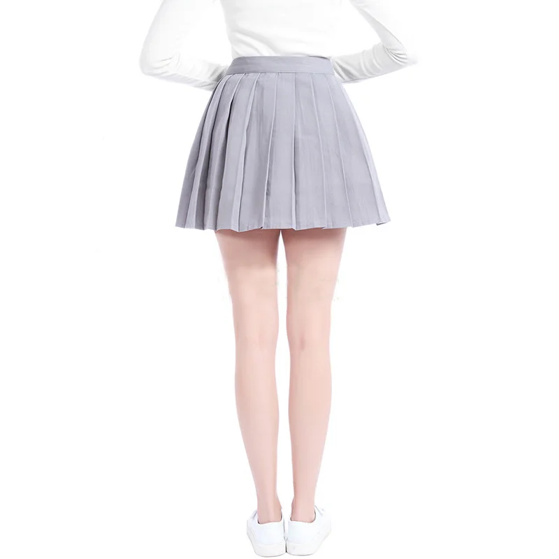 Простая серая плиссированная юбка ROLECOS для девушек школьный узор милая стильная