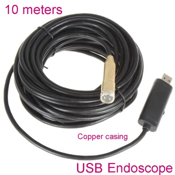 

Gakaki 10M 14mm USB Industry Endoscope Copper Camera 4 LEDs Waterproof Endoscopio Borescope Inspection Usb Camera Tube Snake Cam