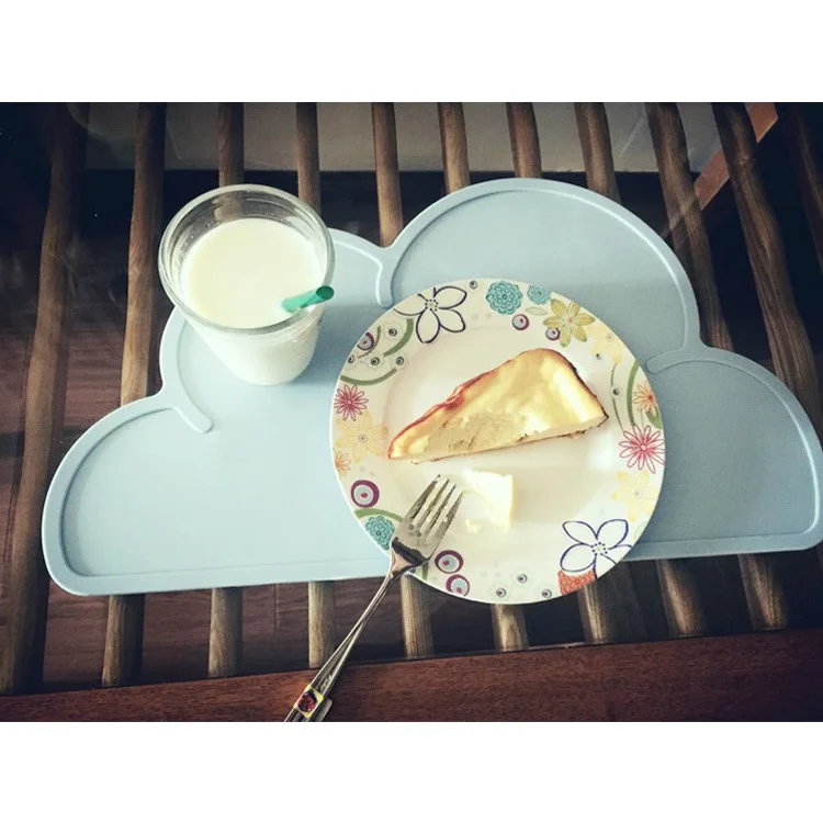 

Silicone Placemat FDA Bar Mat Baby Kids Cloud Shaped Plate Mat Kids Waterproof Table Mat Set Home Kitchen Pads