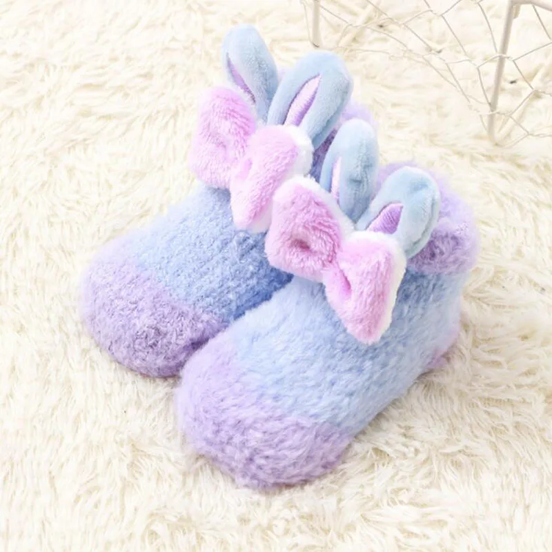 Новые модные бархатные толстые детские носки для малышей трехмерные милые носки для малышей с кроликом