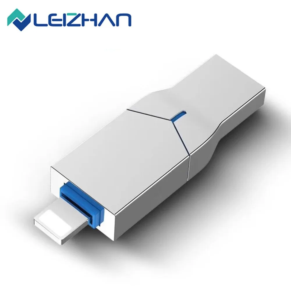 Флэш накопитель LEIZHAN USB 128 ГБ для iphone XR X 8 7 plus 6s 5 ipad 64 32 16 флэш 3 0|USB флэш-накопители| |