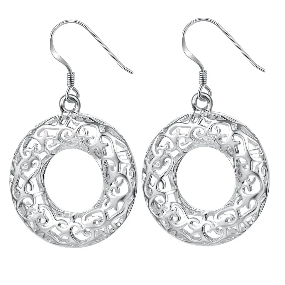 Buy floral loop hollow high quality Silver Earrings