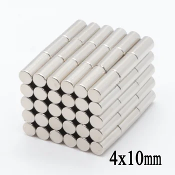 

100pcs N35 4x10 mm NdFeB Super Strong Powerful Small 4*10mm Super Strong Round Neodymium Magnets Rare Earth