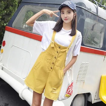 

Sannian Women's Bib Pants Korean Version Of Chic Loose 2019 Women's One-piece Denim Overalls Denim Shorts Jeans Woman