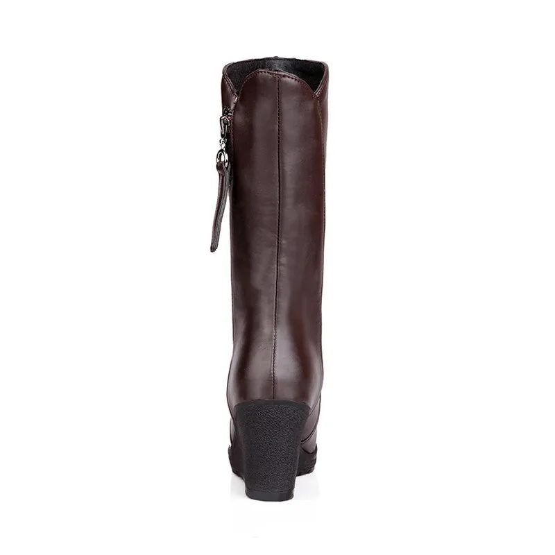 Новые женские зимние ботинки размера плюс с круглым носком на молнии Chaussures Femme