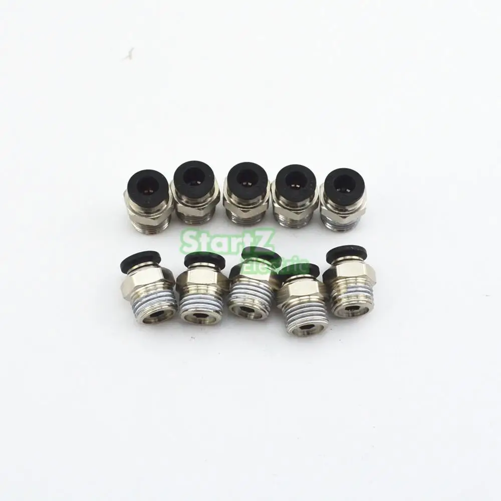 

10PcsHigh quality 6mm to 1/4'' Thread Male Straight Pneumatic Tube Push In Quick Connect Fittings Pipe