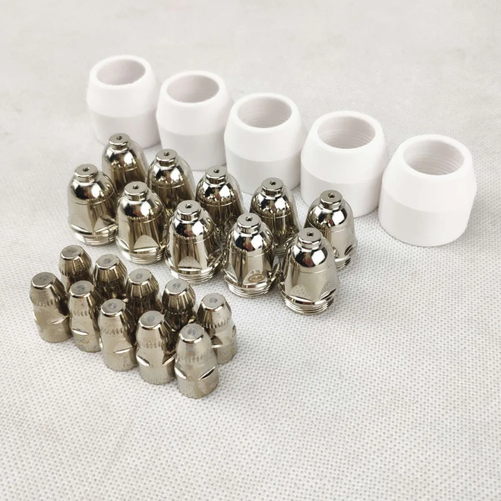 25pcs P80 Plasma Cutting Torch Consumable Cutting CNC 60A 80A 100A P80 Plasma Torch Shield Cup Tip Electrode Nozzle