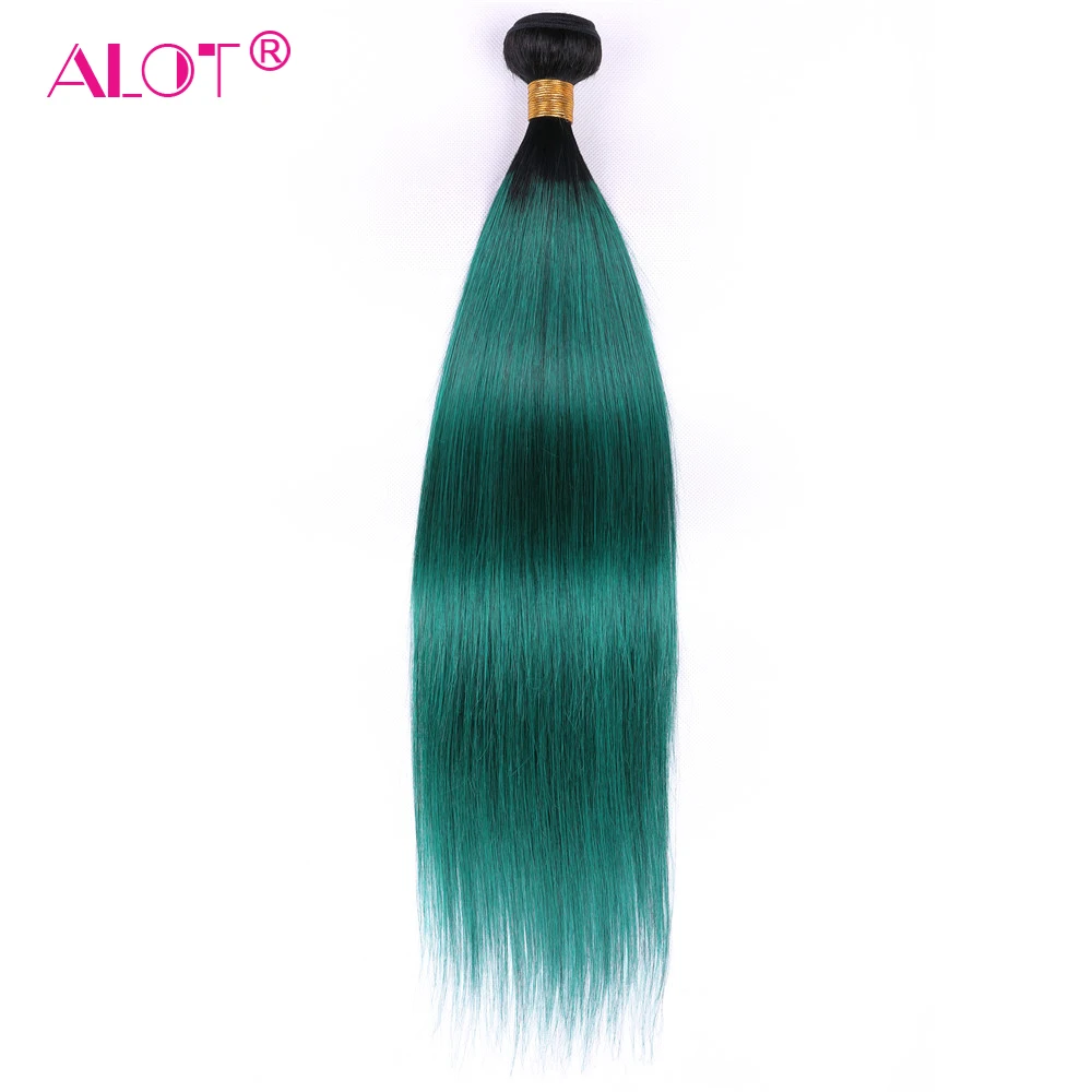 ALOT Pre-Colored Ombre Hair Bundles With Closure 1B/Green Beauty Straight Human Hair Weave With Free Part Lace Closure Non Remy ALOT Pre-Colored Ombre Hair Bundles With Closure 1B/Green Beauty Straight Human Hair Weave With Free Part Lace Closure Non Remy