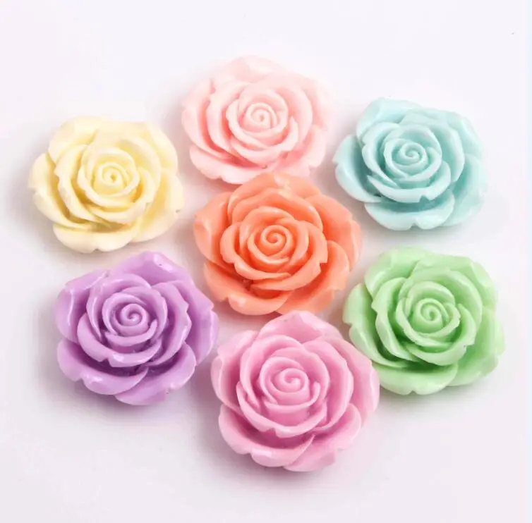 Kwoi Vita Pastel Красочные Модные 42 мм 50 шт. смолы Твердые Цветочные бусины для крупных