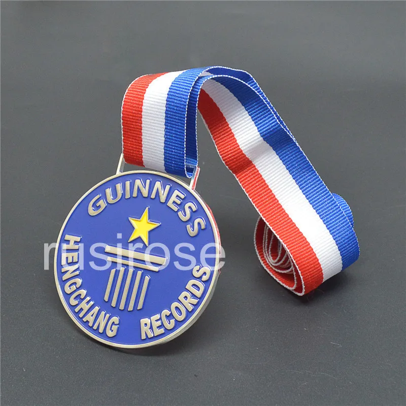 

Russian medals custom, with red and white blue ribbon, can be printed text on the Ribbon