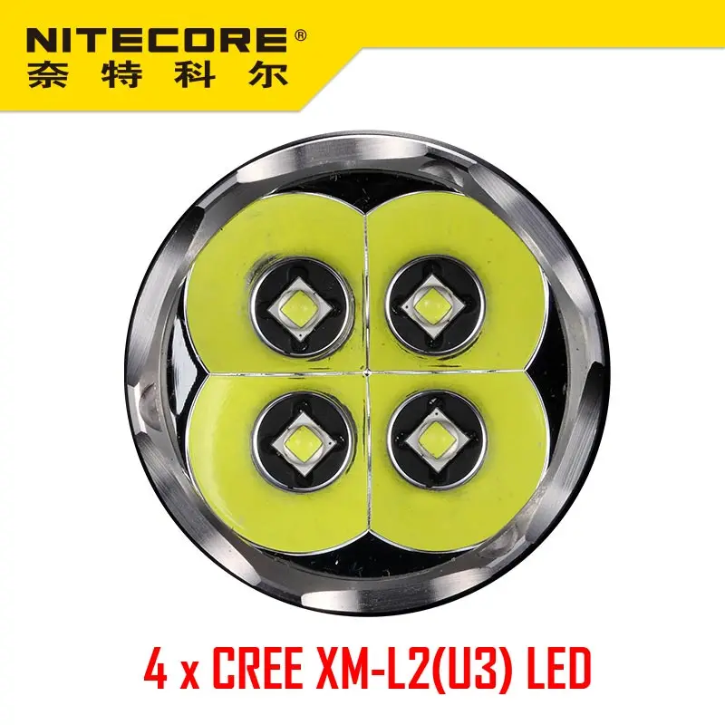 Nitecore TM06S CREE XM-L2 U3 светодио дный 4000 LMS светодио дный фонарик Водонепроницаемый светодио дный факел для Шестерни Открытый/Поиск кемпинг