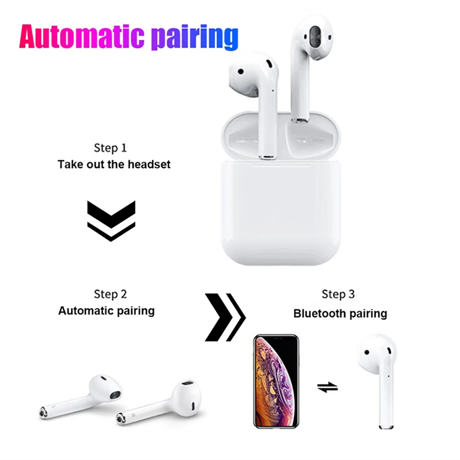MOUSEMI Wireless Earphone Bluetooth Earpieces Headphone Running Hifi Earphones Stereo TWS i12 Headset Earbuds For Samsung Xiaomi (3)