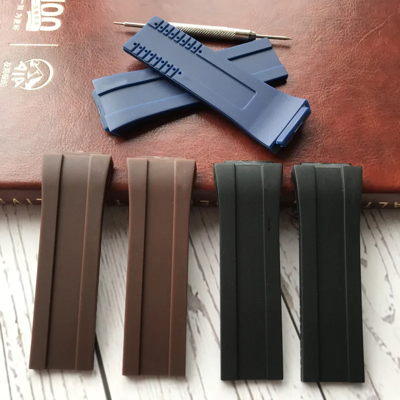 

Black Blue Brown nature rubber watchband outdoor sports waterproof for porsche strap design P6780 men watch band send tools