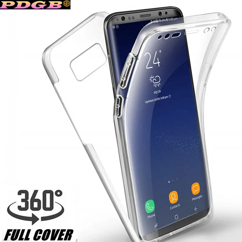 Чехол на весь корпус для Samsung Galaxy A5 2017 J3 J5 J7 A8 A6 Plus 2018 A9 S6 S7 Edge S8 S9 Note 8 9 прозрачный