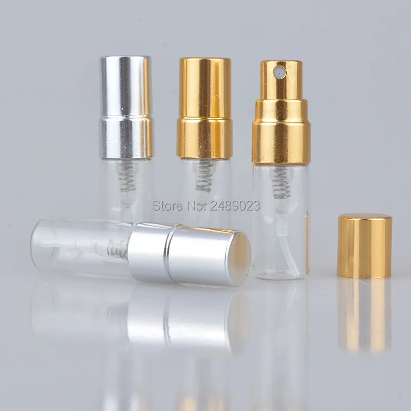 3ml Refillable Portable Mini Glass Perfume Bottle &Traveler Aluminum