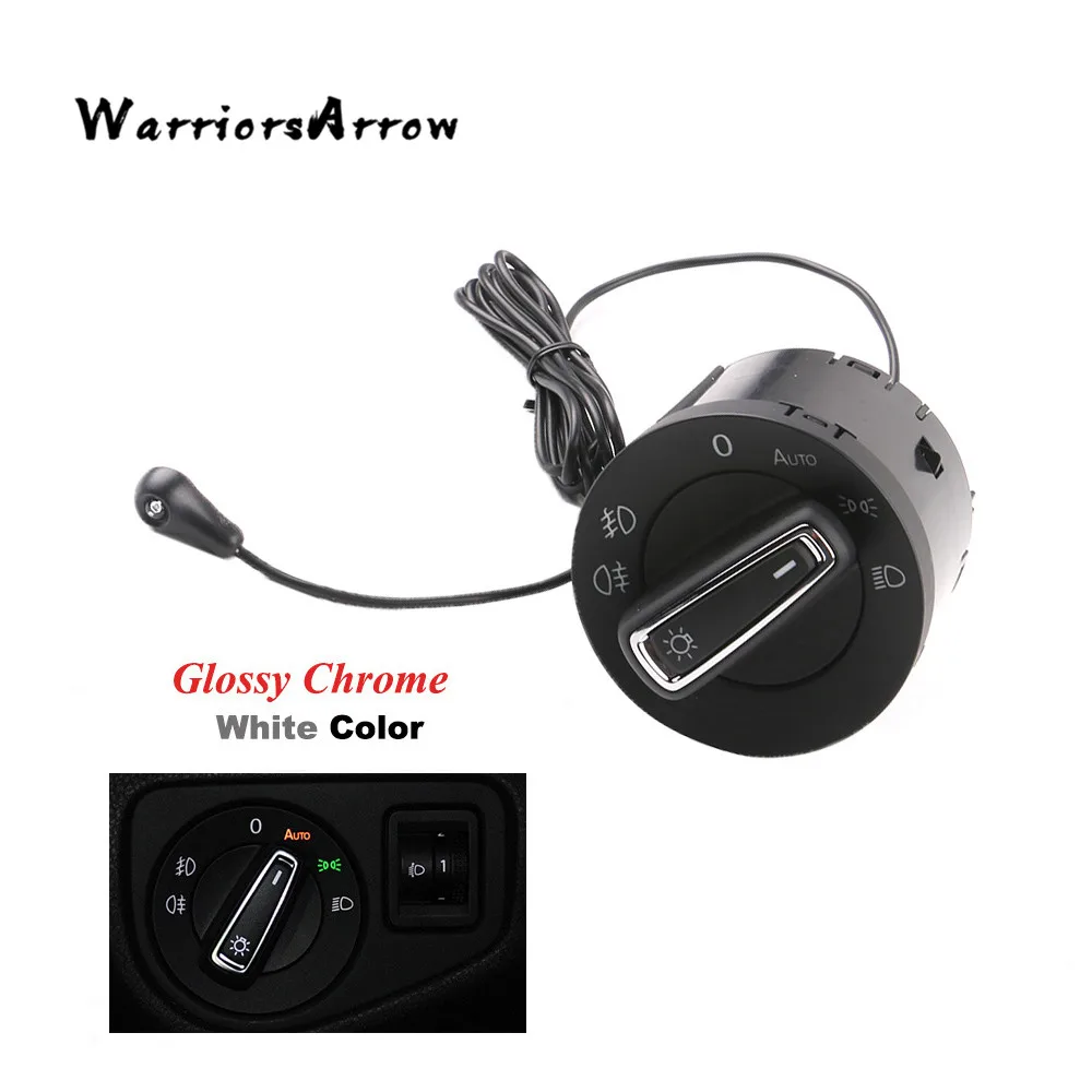 

WarriorsArrow AUTO Headlight Head Lamp Switch Konb Light Sensor Module Upgrade Chrome White For VW Glof MK7 2013 2014 2015 2016