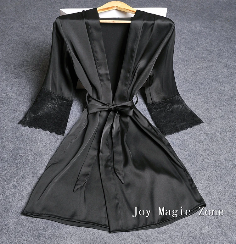 yomrzl L514 2016 new arrival spring women's robe black indoor clothes ...