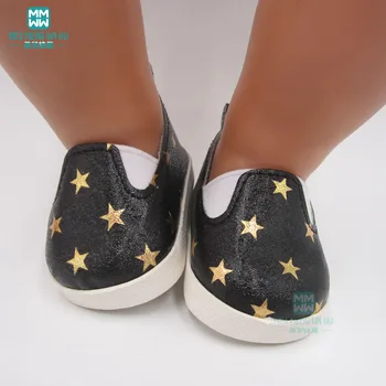 

7.5cm mini baby shoes for doll fit 43 cm new born dolls accessories and 18inch American doll fashion flat shoes