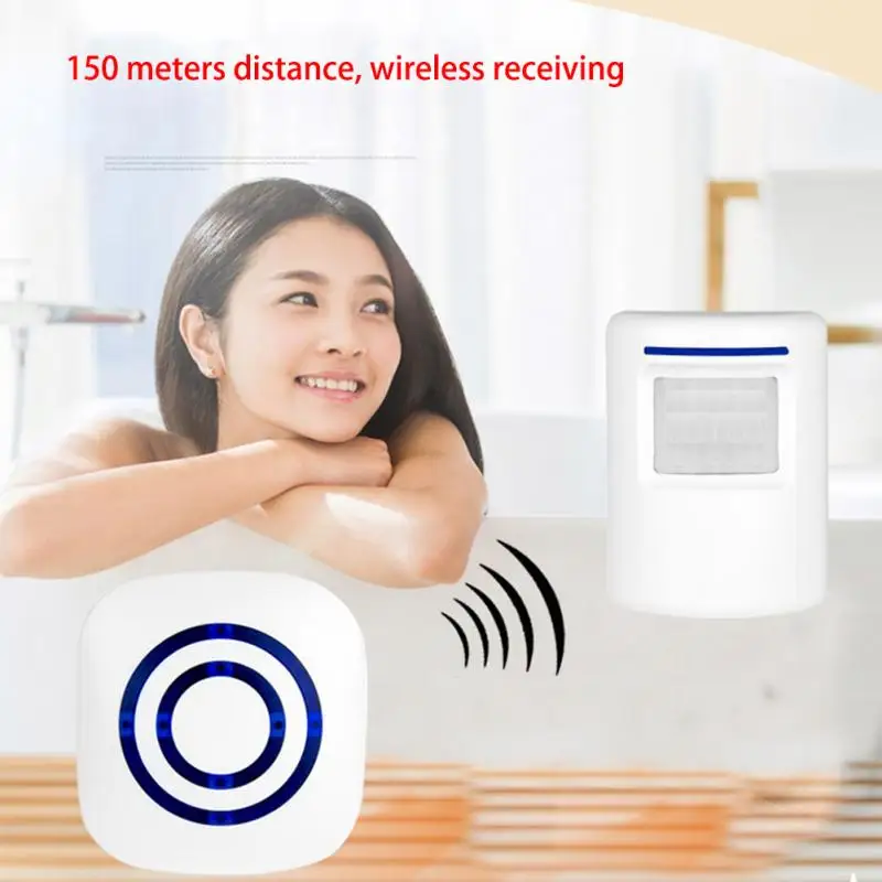 

Smart Wireless Digital Doorbell Sensor Infrared Multifunction Home/Store Security Music Alarm Door bell US/EU plug
