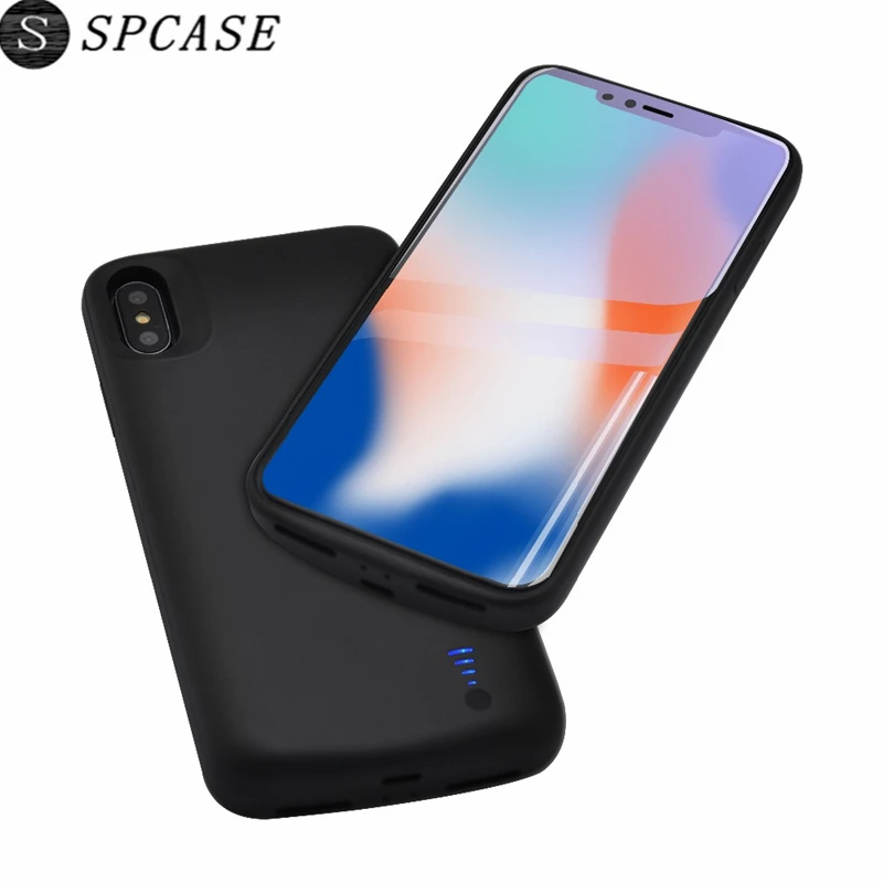 Beste SPCASE 6000 mah Draagbare Batterij Oplader Voor iphone X Xs Max Xr Externe Power Bank Telefoon Terug Opladen Klem cover