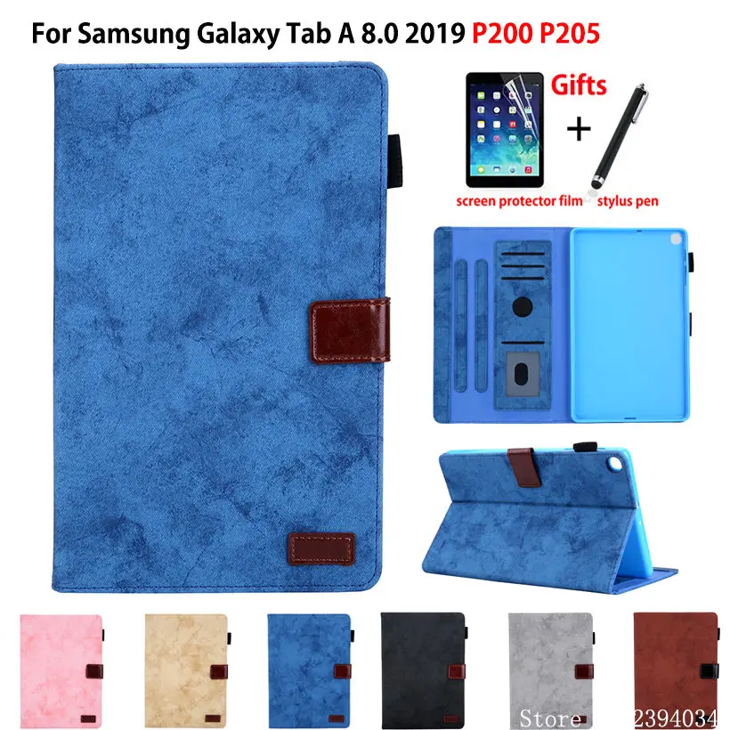 Деловой чехол для samsung galaxy tab A 8 0 2019 дюйма с S образным стилусом блестящий P200 P205 P207
