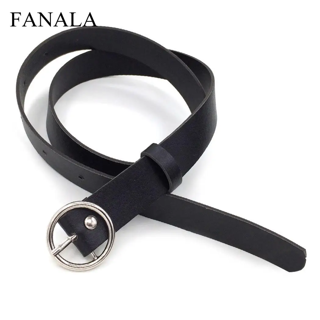 Round Shaped Metal Buckle Vintage Round Buckle Belts Female Leisure