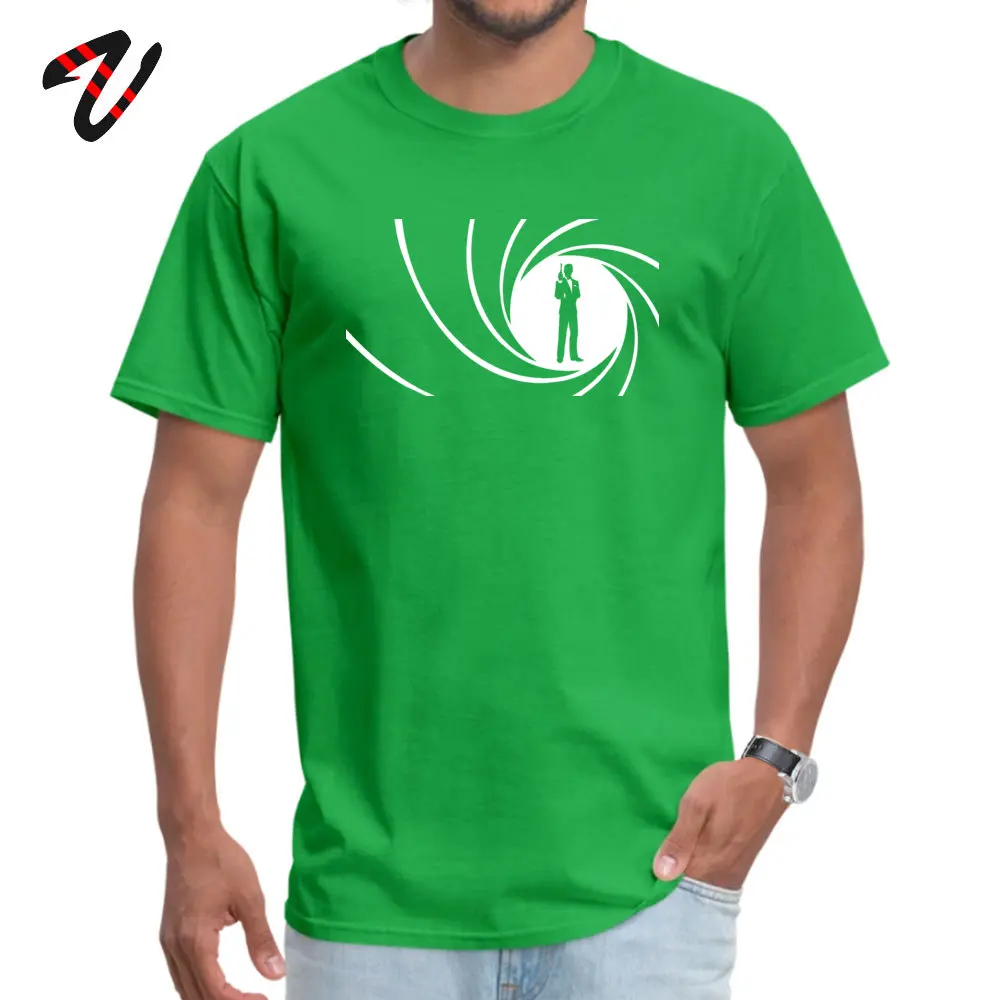 Hip Hop Man Tops & Tees jamesbondlogo Print T-shirts 100% Cotton Short Sleeve Printed Tee-Shirt Round Neck Top Quality james-bond-logo green