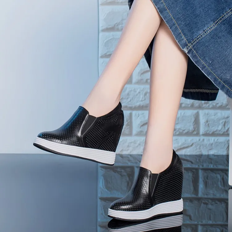 

2019 New Fashion Womens Summer Shoes Casual Wedges Shoes Slip On Height Increasing platform pumps shoes Lady Footwear