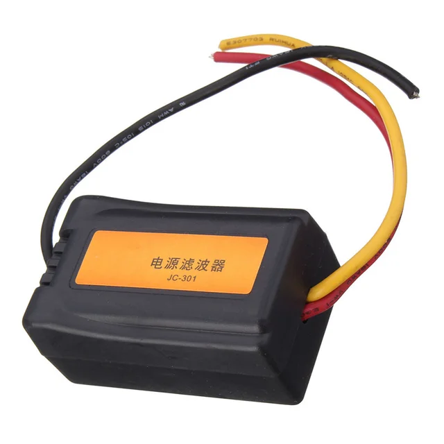 Cheap 1PC New Arrival DC 12V Power Supply Pre-wired Black Plastic Audio Power Filter for Car VEA22P Filtering For Audio