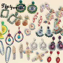 Flatfoosie, роскошные серьги с подвеской в виде животных, фруктов, кристаллов, ювелирные изделия для женщин, трендовые новые дизайнерские богемные свадебные серьги-капли